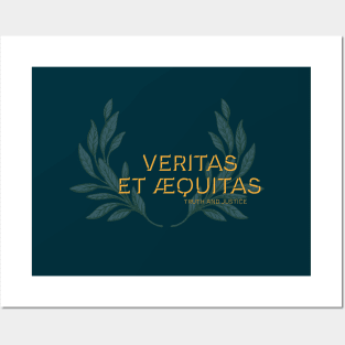 Veritas et Aequitas, Truth and Justice. Latin maxim. Posters and Art